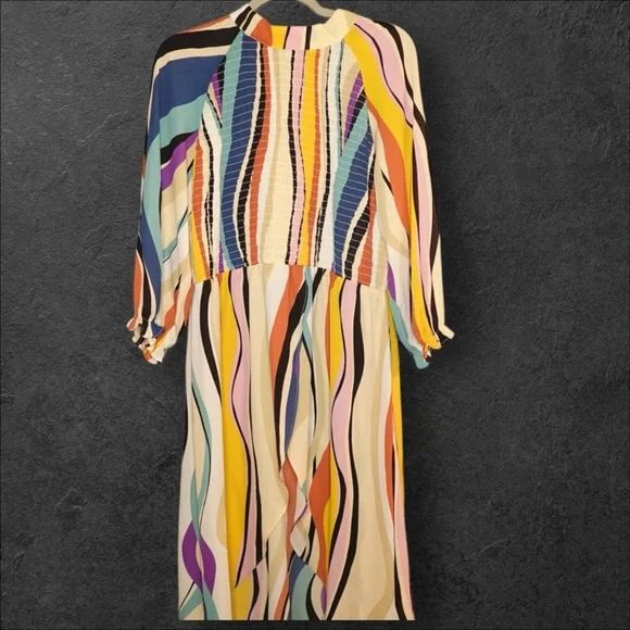 Boutique Multicolor Striped Long-Sleeve Maxi Dress - Picture 3 of 3